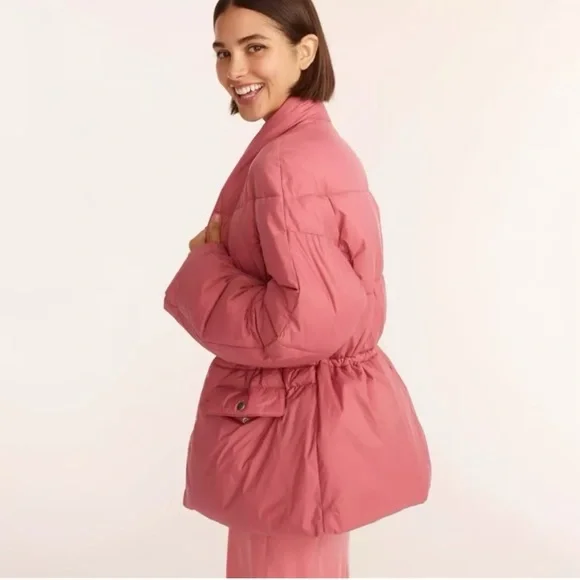 New with tags J Crew Alps Puffer jacket with Primaloft -Medium, color rose petal